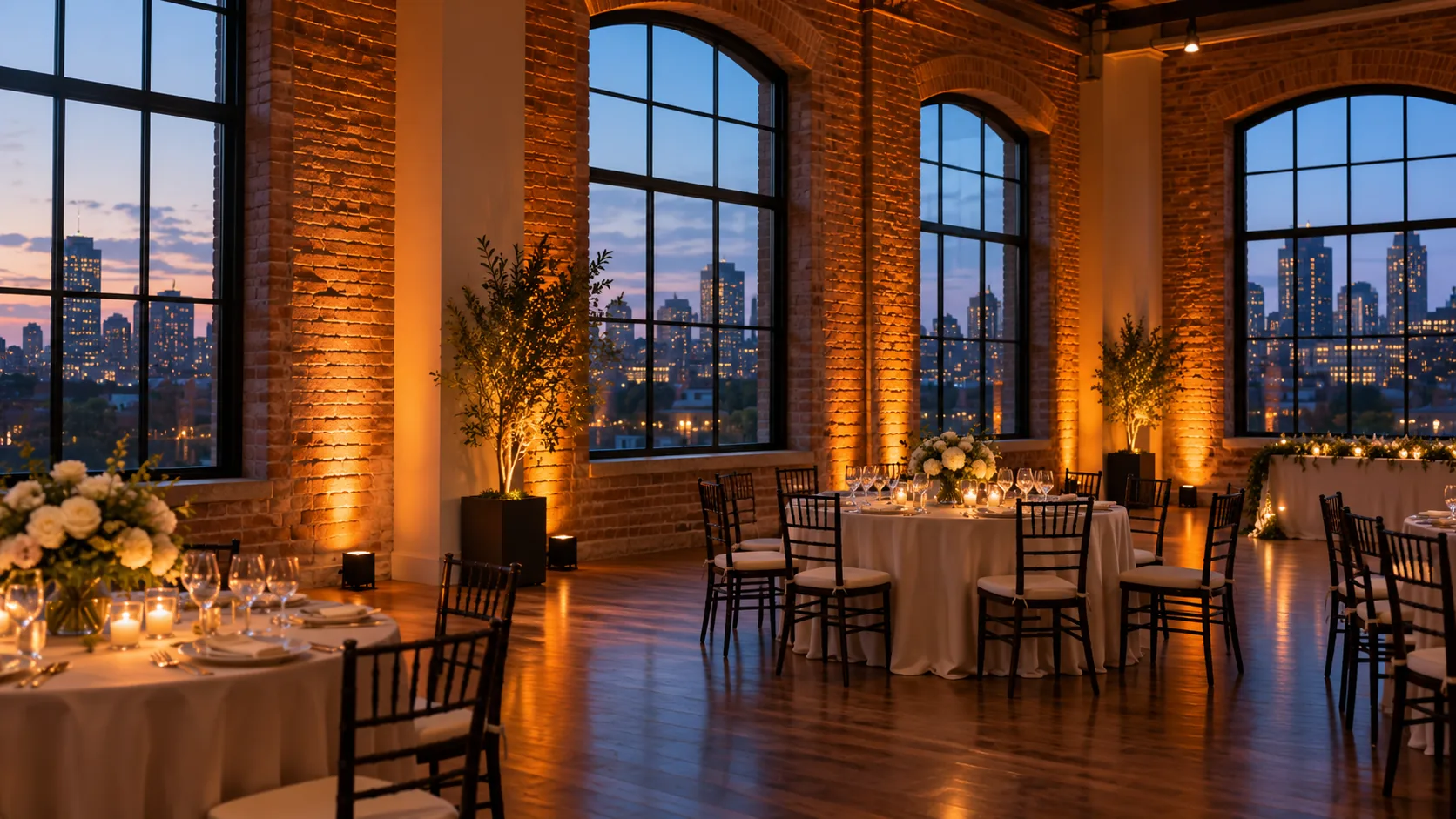 Ontario event venue prepared with warm wireless uplighting
